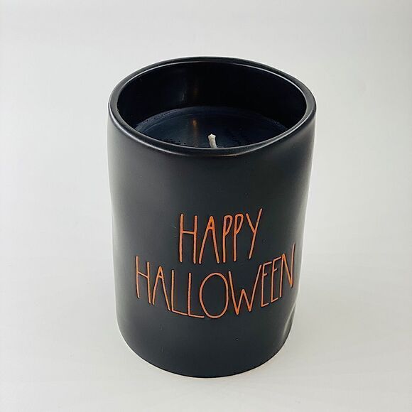 Rae Dunn Black Happy Halloween Candle Pumpkin Pie - Picture 1 of 8
